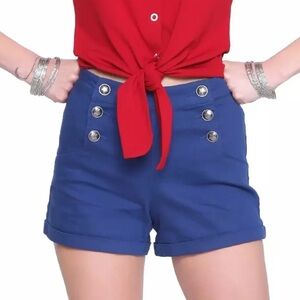 Hot Topic DC Bombshells Wonder Woman High Waisted Blue Shorts